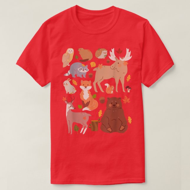 Camiseta Woodland Animals Fo Bear Moose Wildlife Cute Anima (Diseño del anverso)