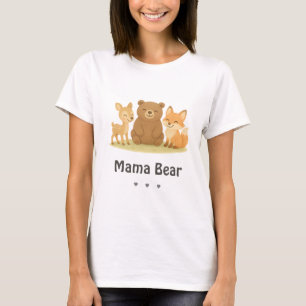 Camiseta Woodland Baby Shower Mama Bear