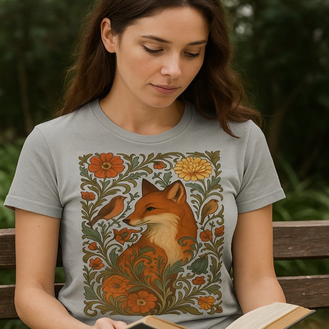 Camiseta Woodland Grace Fox Motif in Bloom (Subido por el creador)