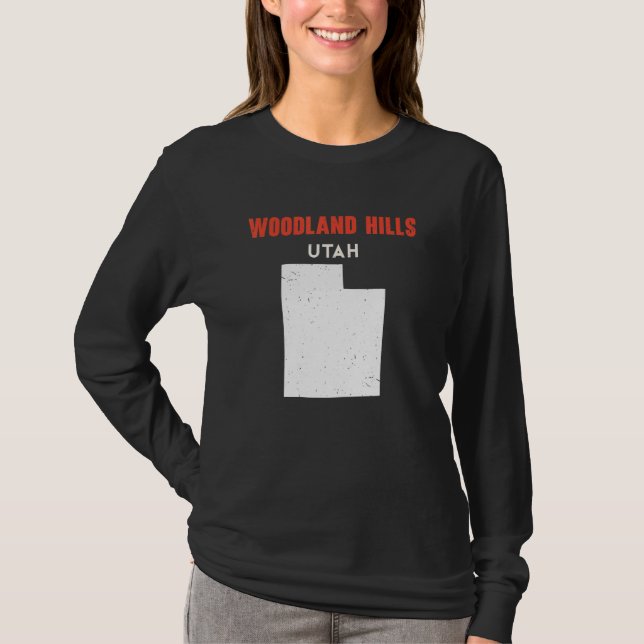 Camiseta Woodland Hills Utah USA State America Travel Utaha (Anverso)