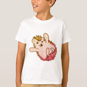 Camiseta Woodland Red Naranja Happy Cute Hedgehog