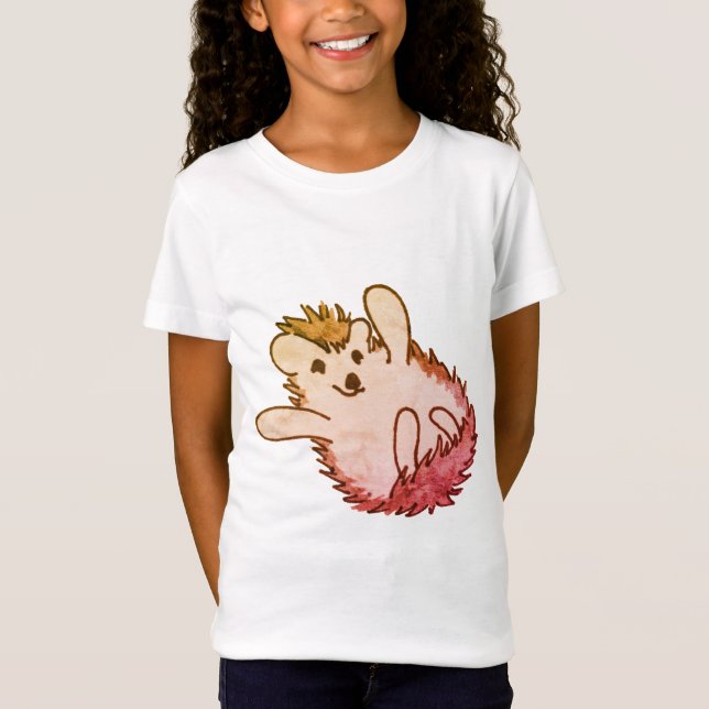 Camiseta Woodland Red Naranja Happy Cute Hedgehog (Anverso)