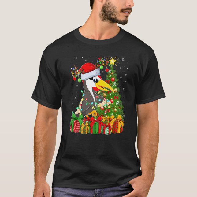 Camiseta Woodpecker Bird  Xmas Holiday Woodpecker Christmas (Anverso)