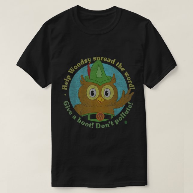 Camiseta Woodsy Owl Give a Hoot Distressed and Faded  (Diseño del anverso)