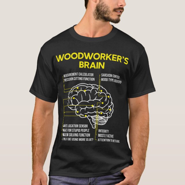 Camiseta Woodworker's Brain Funny Woodworking Carpenter (Anverso)