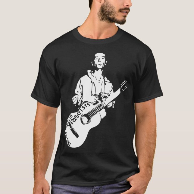 Camiseta Woody Guthrie Esta máquina mata a golfgirl gracios (Anverso)