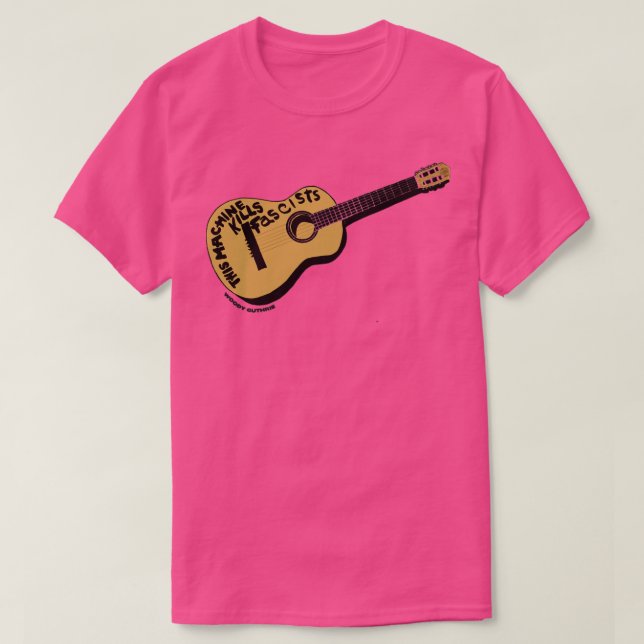 Camiseta Woody Guthrie Esta máquina mata a los fascistas (Diseño del anverso)