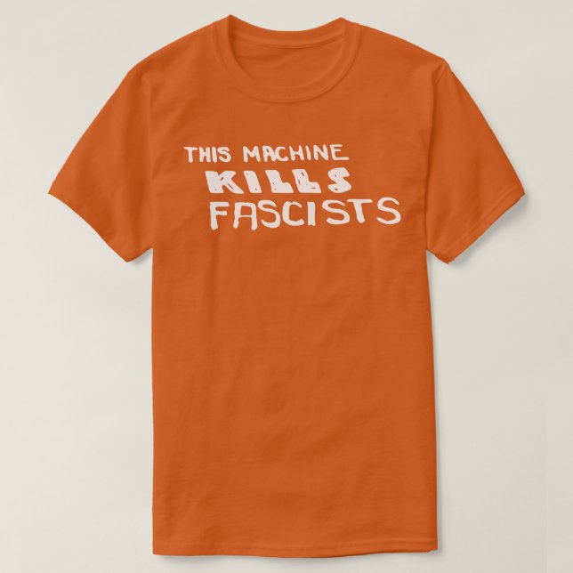Camiseta Woody Guthrie: esta máquina mata a los fascistas (Diseño del anverso)