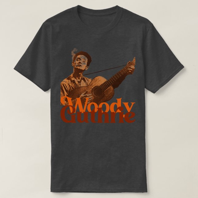 Camiseta Woody Guthrie Sepia Fade (Diseño del anverso)