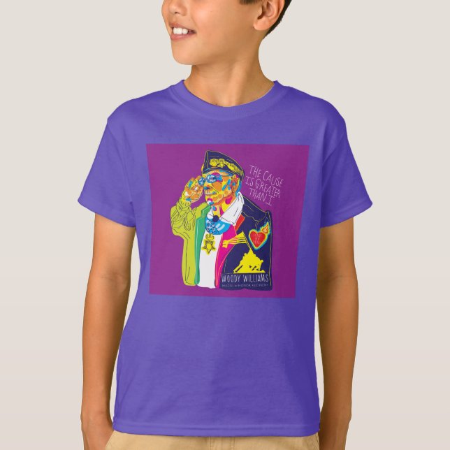 Camiseta Woody Williams saludando a PURPLE (Anverso)