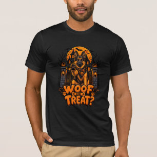 Camiseta Woof o Truco Pastor Alemán Halloween Perro Diverti