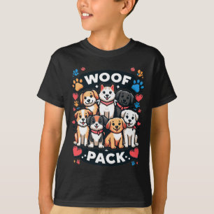 Camiseta "Woof Pack" para niños - Adorable grupo de perros