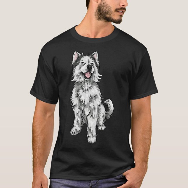Camiseta Woolen Husky Cute Dog Art (Anverso)