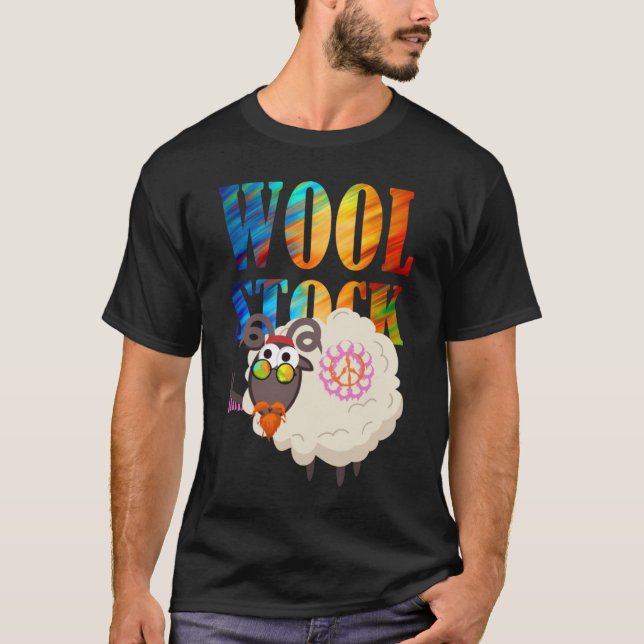Camiseta Woolstock Hippy Sheep for Hand Spinners (Anverso)