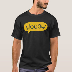 Camiseta WOOOOW Burbuja de habla amarilla moderna arte de e