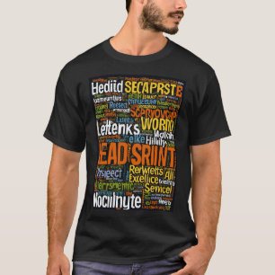 Camiseta Word cloud: liderazgo, servicio, integridad, equip