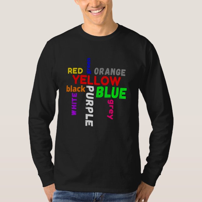 Camiseta word game saying colours colourful confusion (Anverso)