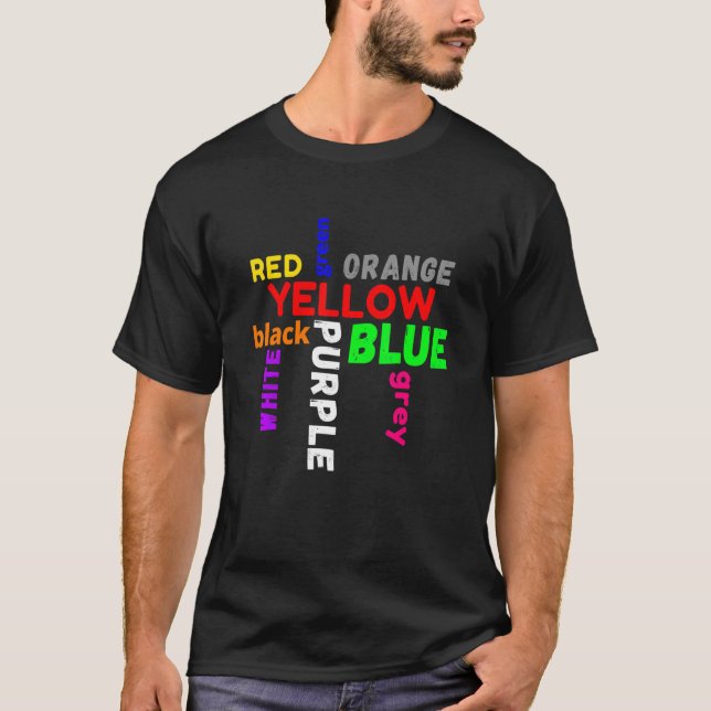 Camiseta word game saying colours colourful confusion (Anverso)