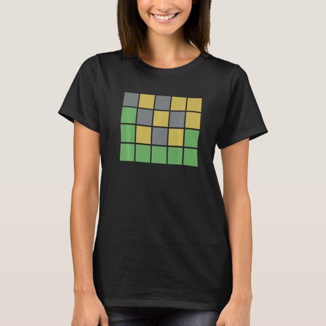 Camiseta Word Games With Green Gray Yellow Squares For Happ (Anverso)