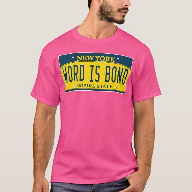 Camiseta Word Is Bond Old School Hip Hop Rap Placa De Licen (Anverso)