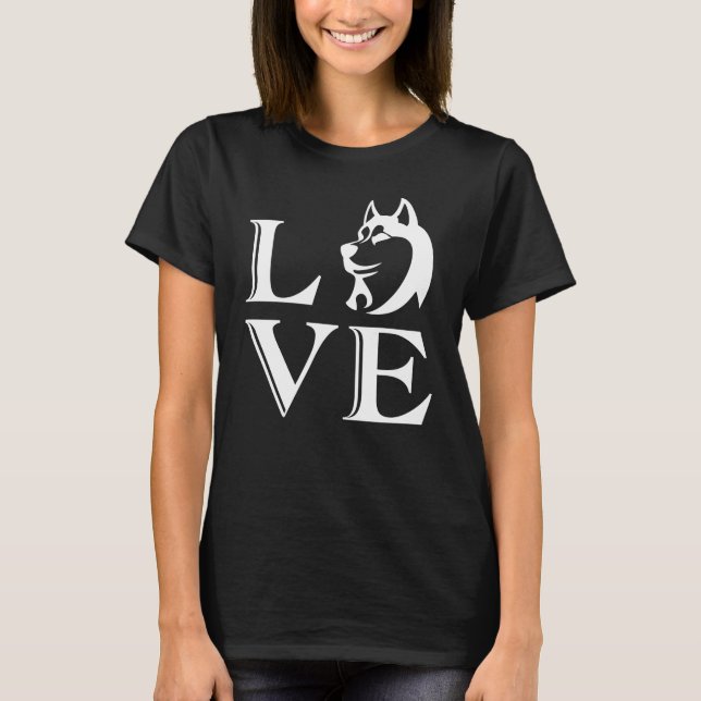 Camiseta Word Love with Dog Silhouette (Anverso)