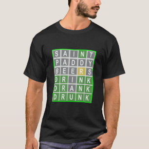 Camiseta Word Puzzle St Patricks St Paddy Beer Men