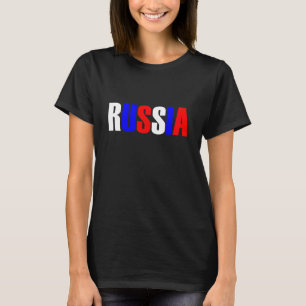 Camiseta Word RUSIA en la bandera de color tricolor del paí