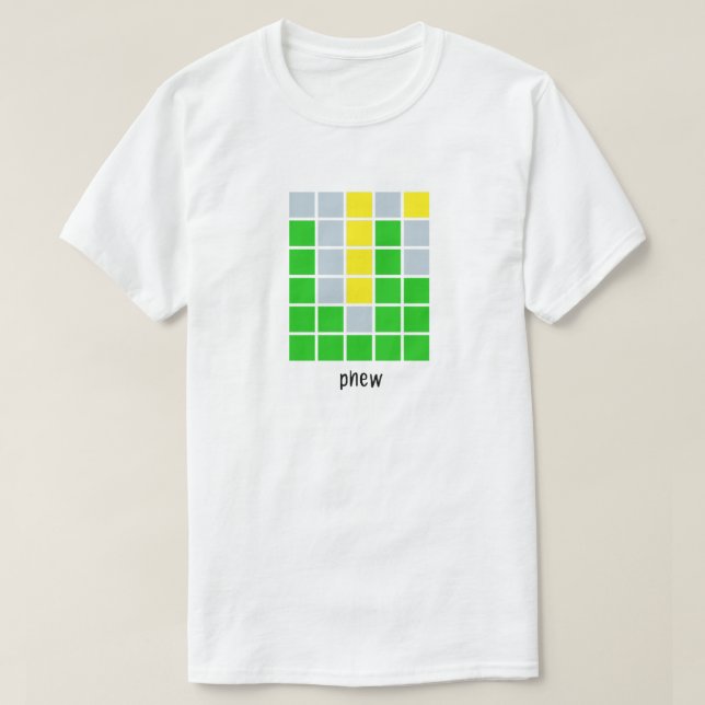 Camiseta Wordle Phew (Diseño del anverso)