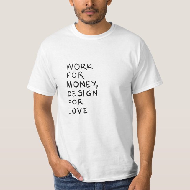 Camiseta Work for money, design for love (Anverso)