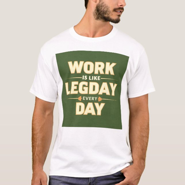Camiseta Work is like leg day every day (Anverso)