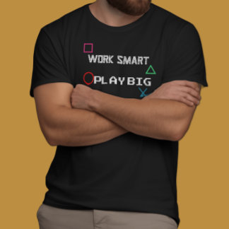 Camiseta Work Smart play gran retro Cita de juegos