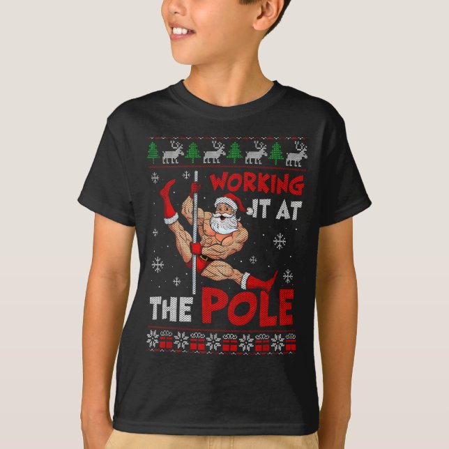 Camiseta Working It At The Le Funny Santa Dancing Ugly Chri (Anverso)
