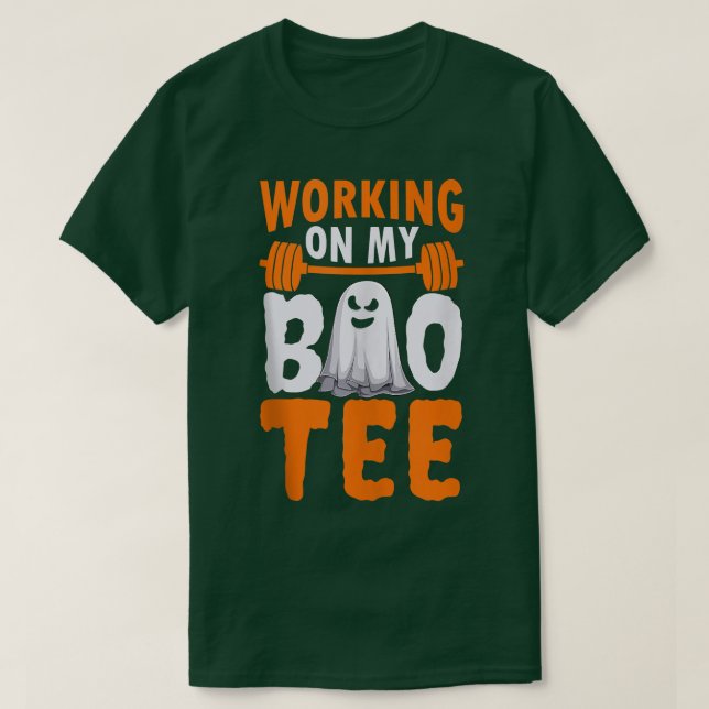 Camiseta Working On My Boo Tee Funny Halloween Workout Weig (Diseño del anverso)