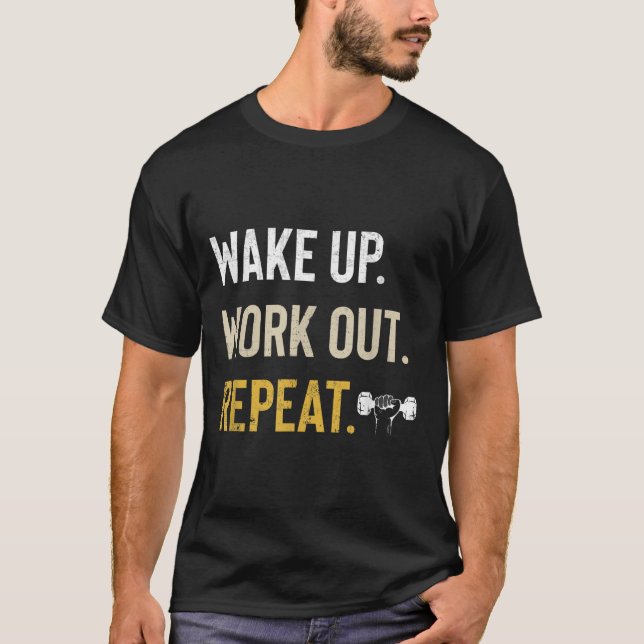 Camiseta Workou Wake Up Insrational And Motivational Gym Gi (Anverso)
