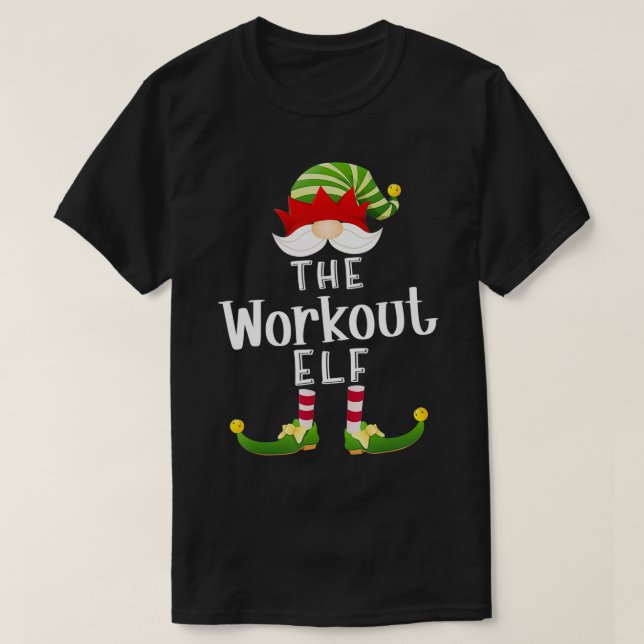 Camiseta Workout Elf Group Navidades Funny Pajama Fiesta (Diseño del anverso)