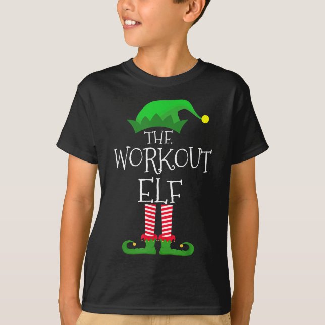 Camiseta Workout Elf Mateo Navidades familiares Fiesta Paja (Anverso)