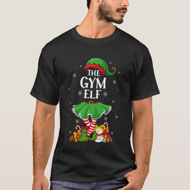 Camiseta Workout Gym Elf Christmas Family Elf Squad Xmas Gi (Anverso)