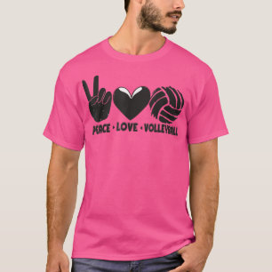Camiseta Workout Heart Eercis Mom Peace Love Volleyball Co
