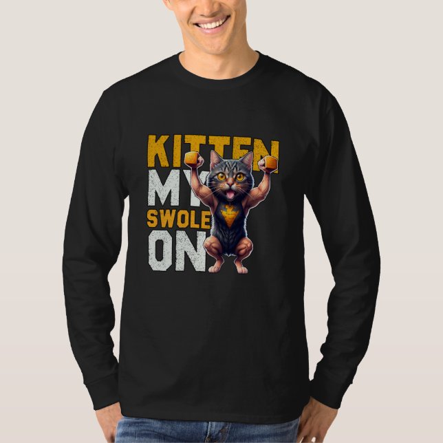 Camiseta Workout Kitten My Swole On Workout Retro Cat  1 (Anverso)