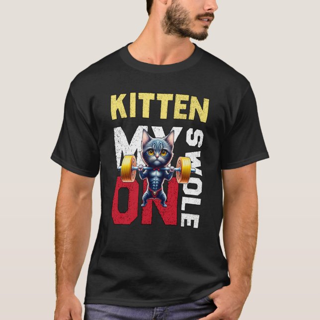 Camiseta Workout Kitten My Swole On Workout Retro Cat  4 (Anverso)