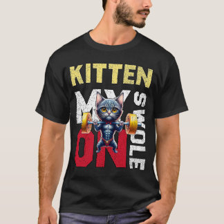 Camiseta Workout Kitten My Swon On Workout Retro Cat