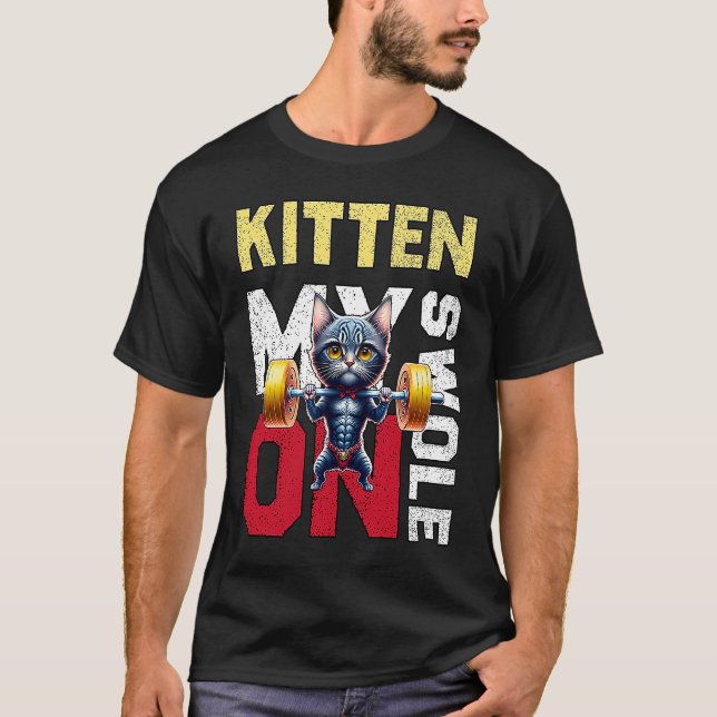Camiseta Workout Kitten My Swon On Workout Retro Cat (Anverso)