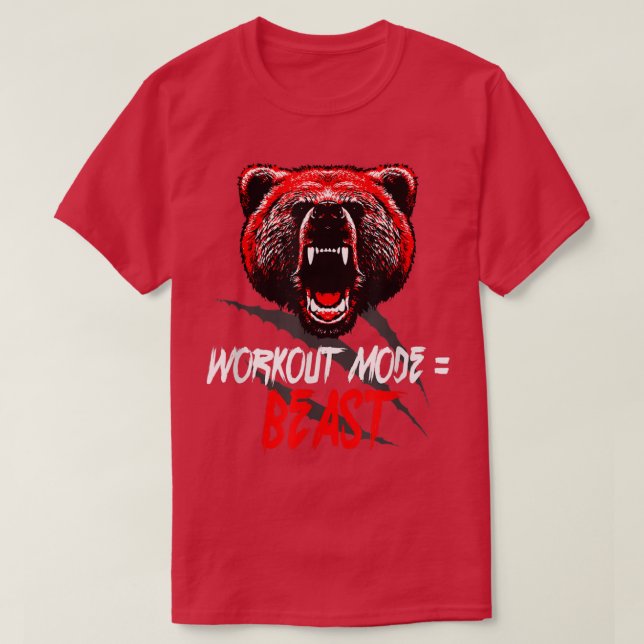 Camiseta Workout Mode = BeastFunny Sport Training 1429 (Diseño del anverso)