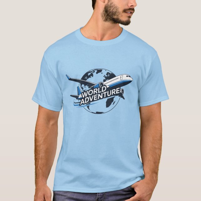 Camiseta World Adventure Airplane Travel T-Shirt (Anverso)