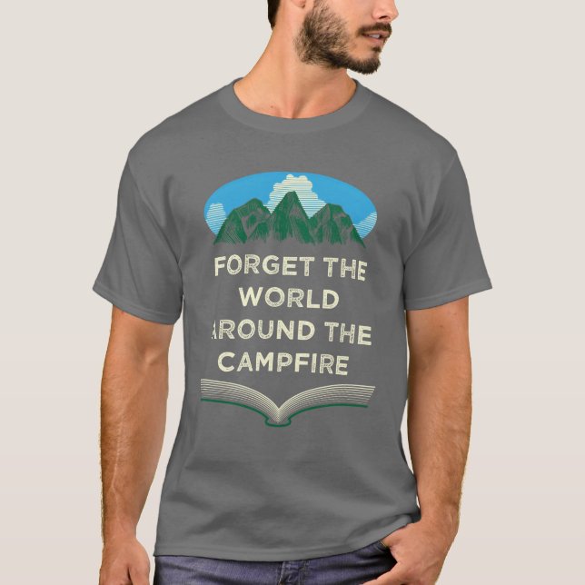 Camiseta World Around the Campfire Camping Sayings Camper Q (Anverso)