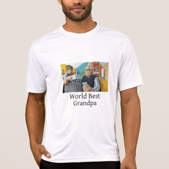 Camiseta World best Grandpa add name text sports text simpl (Anverso)