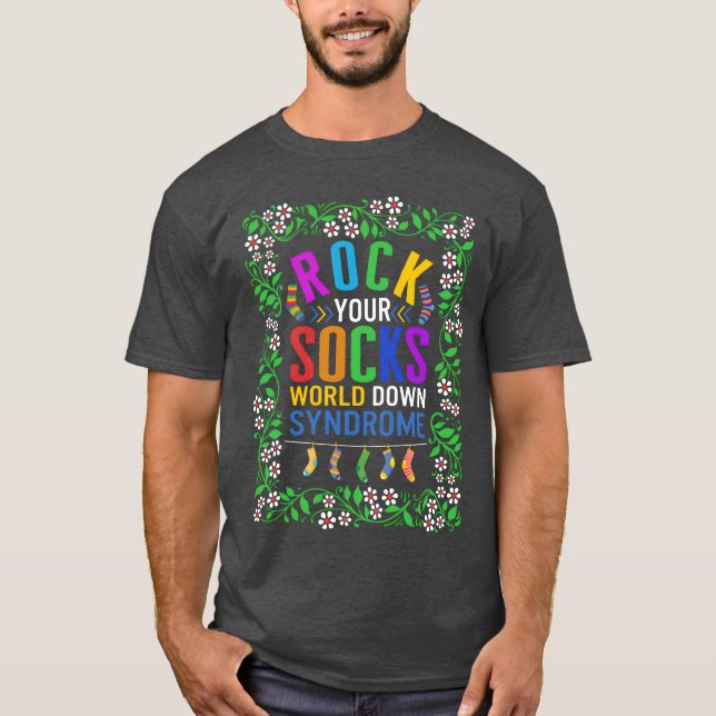 Camiseta World Down Syndrome Day Rock Your Socks retro (Anverso)