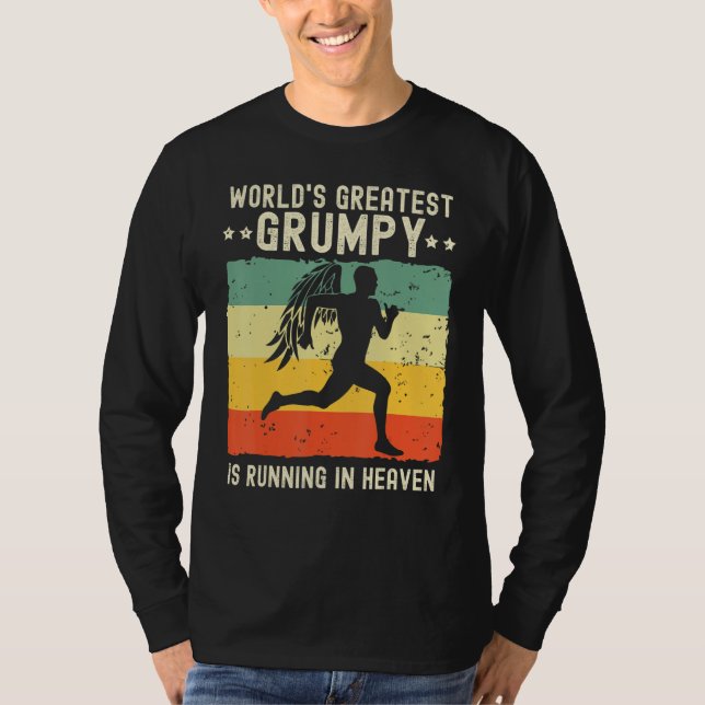 Camiseta World Greatest Grumpy Running in Heaven Family Mem (Anverso)