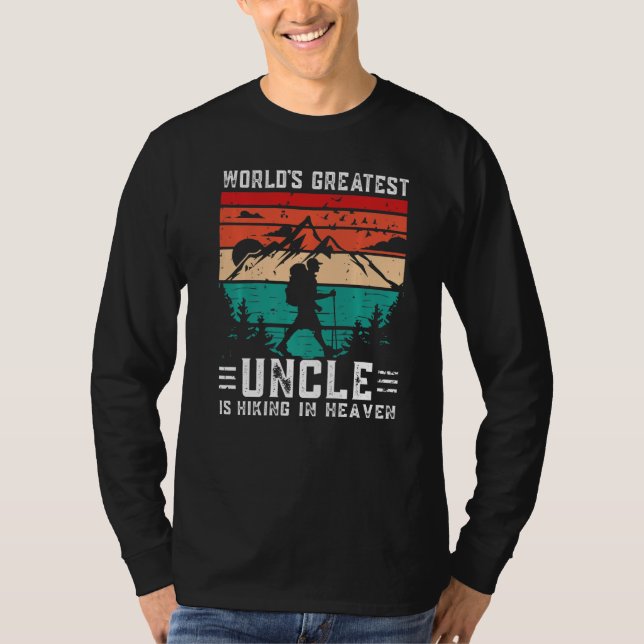 Camiseta World Greatest Uncle Hiking in Heaven Family Memor (Anverso)