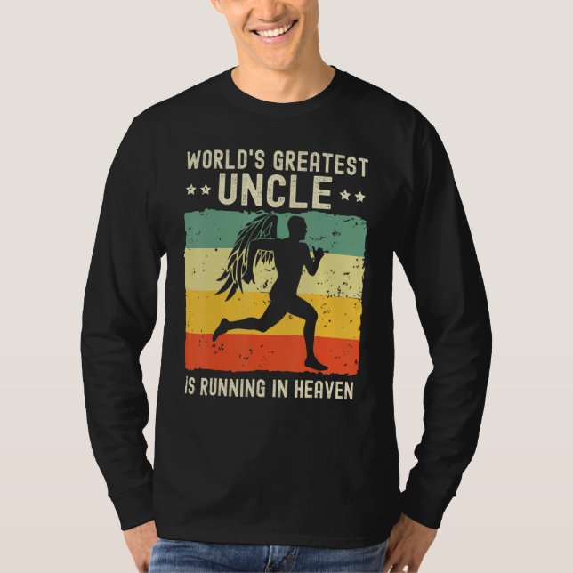 Camiseta World Greatest Uncle Running in Heaven Family Memo (Anverso)